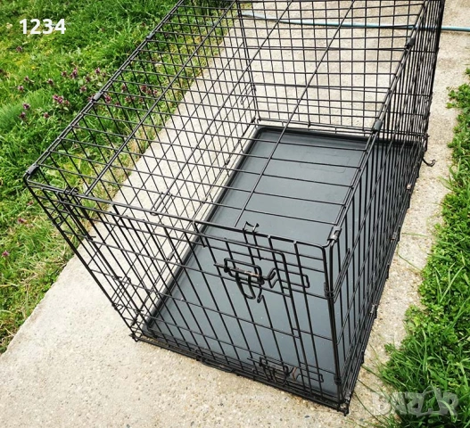 транспортна клетка метална сгъваема 92x58x63см за куче, стационар, снимка 2 - За кучета - 54015155