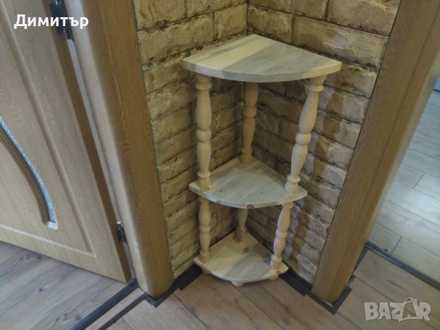 Ретро ъглова етажерка ( НАТУРАЛНА ) !, снимка 3 - Етажерки - 54017445