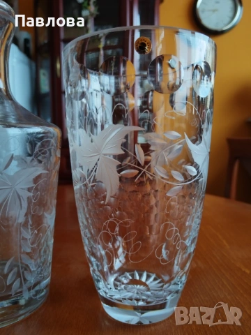 Кристални шише, ваза, пепелник, Художествена серия , снимка 4 - Вази - 54069548