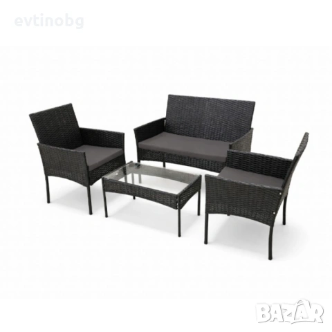 Елегантен ратанов комплект за градина с маса и възглавници - комфорт и стил, снимка 2 - Градински мебели, декорация  - 54062882