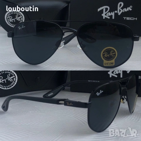 Ray Ban Ferrari 3 цвята мъжки слънчеви очила авиатор минерално стъклоло, снимка 2 - Слънчеви и диоптрични очила - 55153693