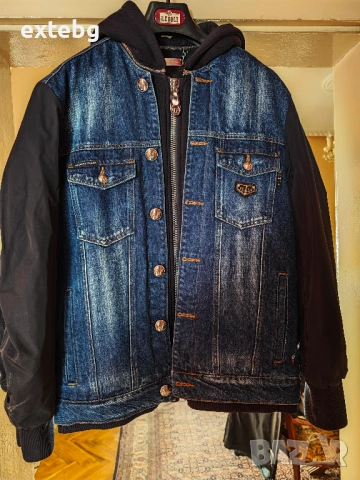 PHILIPP PLEIN оригинално ново дънково яке XXL, снимка 7 - Якета - 53831993