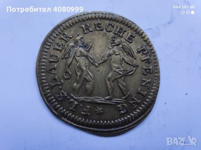 Germany RechePfening F.L.S.Lauer. Nürnberg, Ernst Ludwig Sigmund Lauer circa 1810, Token. , снимка 3 - Нумизматика и бонистика - 54398667