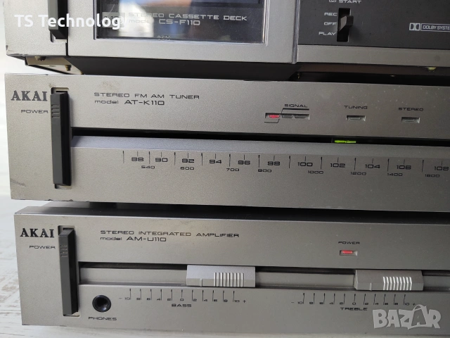 Винтидж Аудио Система AKAI 110 (Усилвател, Дек и Тунер) – Произведена в Япония, снимка 7 - Аудиосистеми - 55288752