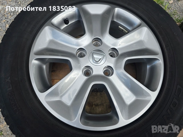 Лети джанти 16ки 5х114.3 Dacia + зимни гуми 215/65/16 Continental, снимка 4 - Гуми и джанти - 54921363
