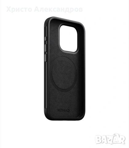 Гръб Nomad за iPhone 15 Pro, Modern Leather Case, Черен, снимка 2 - Калъфи, кейсове - 54497536