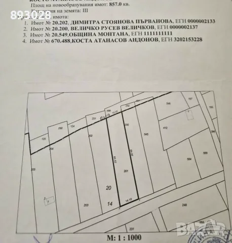1.	Атрактивен парцел във вилна зона Парта / Палековото, гр. Монтана