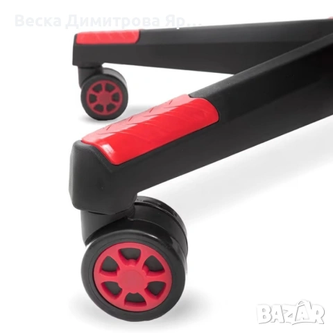 Ергономичен геймърски стол с функция за масаж и подложка за крака - червен, снимка 11 - Столове - 53959302