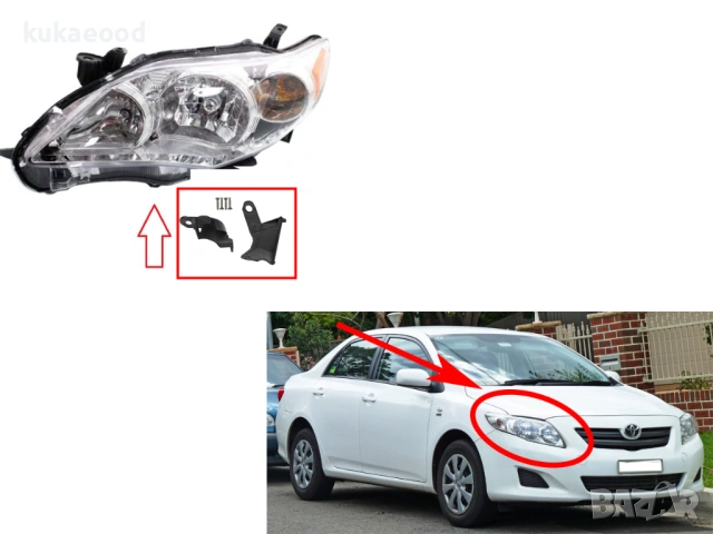 Комплект щипки за захващане на фар Toyota Corolla E140/E150, снимка 3 - Части - 54193163