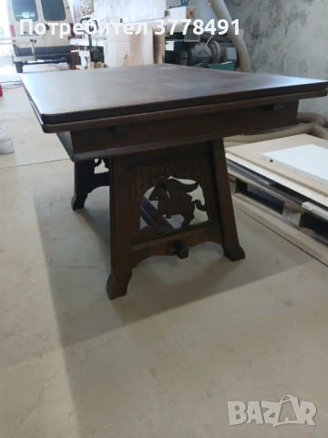 Старинна разтегателна маса изработена 1956 г., снимка 10 - Антикварни и старинни предмети - 54358952