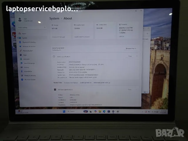 Лаптоп MicroSoft Surface Book 3 13” 32GB SSD 500GB i7, снимка 4 - Лаптопи за игри - 55319845