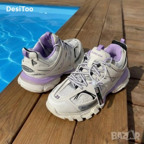 Balenciaga Track – White/Purple , снимка 3 - Маратонки - 54305823