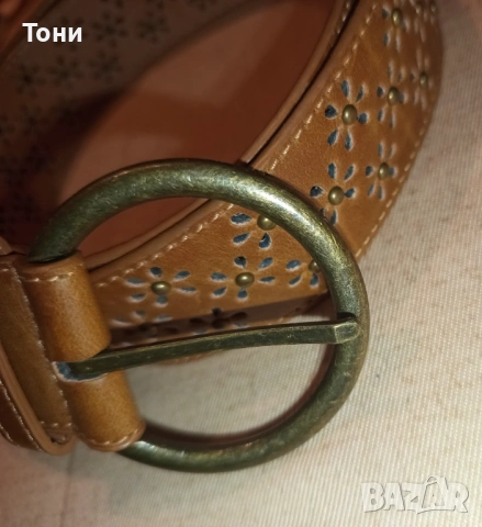 Нов Дамски Стилен Колан Изцяло от Естествена Кожа 120см., снимка 2 - Колани - 54393515