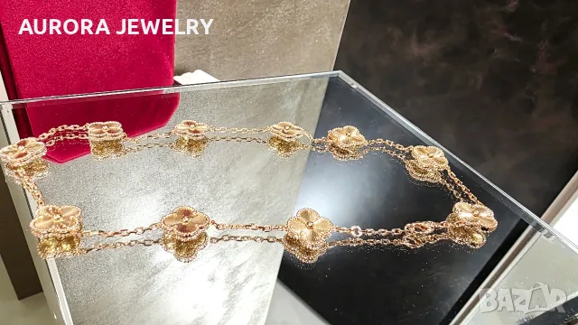 Van Cleef & Arpels VCA 10 Motifs Rose Gold Clear Vintage Alhambra Clover Дамско Колие, снимка 8 - Колиета, медальони, синджири - 55679198