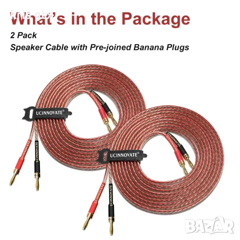 Hi-Fi кабел за тонколони с накрайници тип банани  13AWG  2x4m, снимка 5 - Тонколони - 55164415
