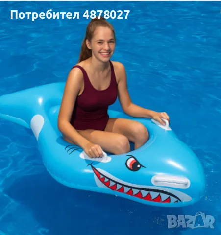 Сърф акула с дръжки, 100/54см, снимка 2 - Надуваеми играчки - 55470244