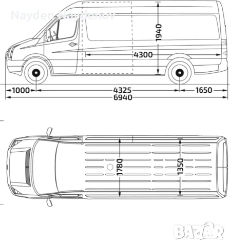 Транспортни услуги с бус VW Crafter (4.30м), снимка 3 - Транспортни услуги - 55147460
