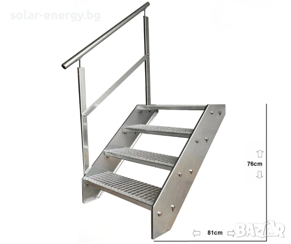 Метално стълбище 4 стъпала | Външни стълби | Поцинковано