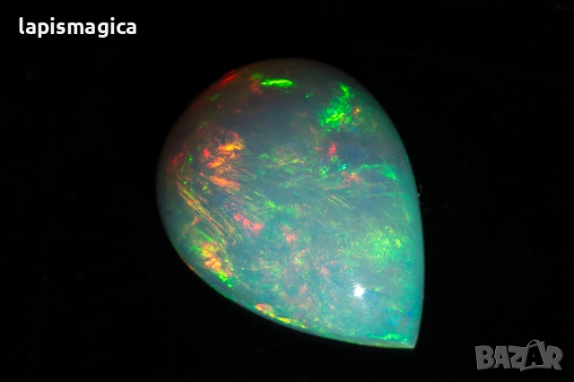 Естествен етиопски опал 2.86ct 13x9.8mm капка кабошон