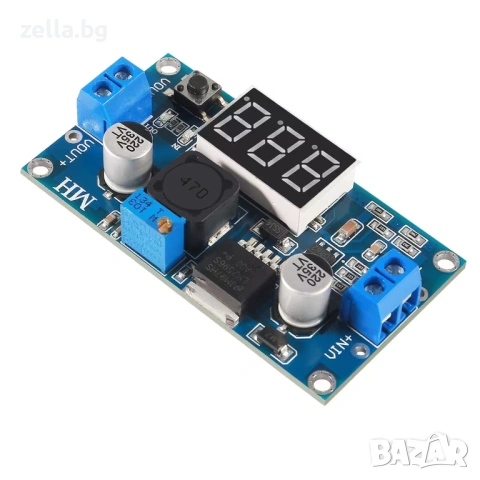 LM2596 DC-DC Step-Down конвертор с LED дисплей – Регулируемо напрежение 1.25V-37V 3A Arduino 10393, снимка 6 - Друга електроника - 54691991
