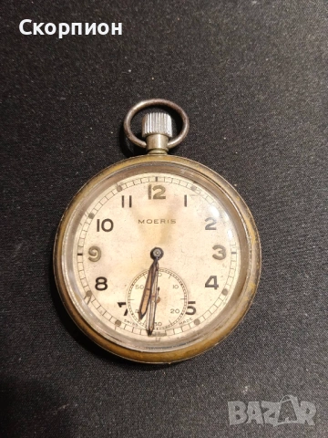 Швейцарски джобен часовник - MOERIS - Военен модел, снимка 2 - Джобни - 48925286