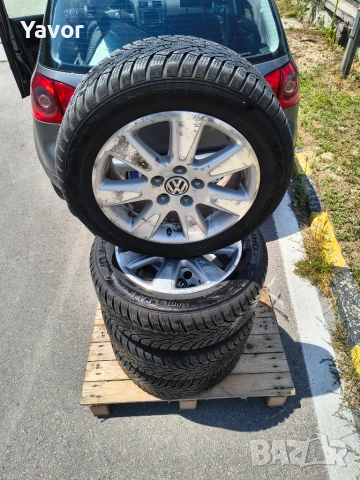 Алуминиеви джанти 5х112 с гуми  KUMHO 16" 205/55/16, снимка 3 - Гуми и джанти - 54127616