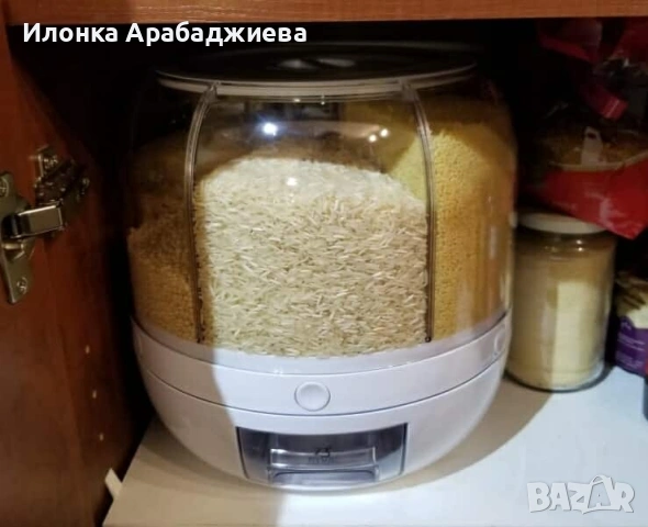 Диспенсър за зърнени храни, 6 отделения\7.5л., въртяща основа, Бял, снимка 6 - Други - 54512067