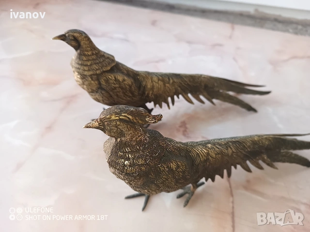 Бронзови фазани- 2 броя, снимка 5 - Антикварни и старинни предмети - 54164061