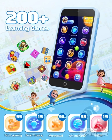 Чисто нов Детски Смартфон Orantronx с Android (3.97" Екран, Две Камери и Игри)   ​, снимка 2 - Образователни игри - 55127390