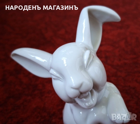 ROSENTHAL - Немски порцелан статуетка порцеланова на смеещ се заек фигура , снимка 5 - Други ценни предмети - 54917526