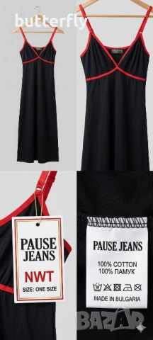 Нова черна рокля с тънки презрамки Pause Jeans (с етикет)