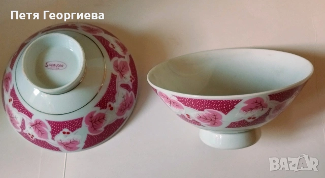 Красиви порцеланови купички и пръчици за хранене, снимка 6 - Сервизи - 48110365