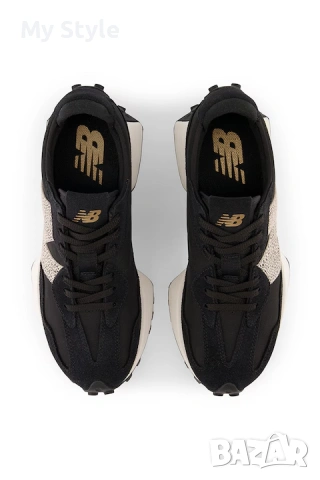 Чисто нови, New Balance 327, Велурени маратонки с кожа, Черни, 5.5, 36 р-р, снимка 2 - Маратонки - 55205834