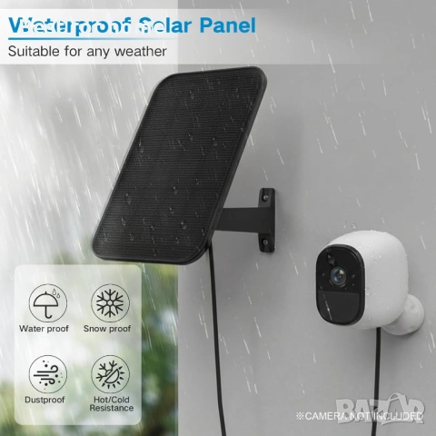 VIRTAVO 3.2W соларен панел за охранителна камера, съвместим с Arlo Pro/Pro 2, снимка 5 - Комплекти за видеонаблюдение - 54190024