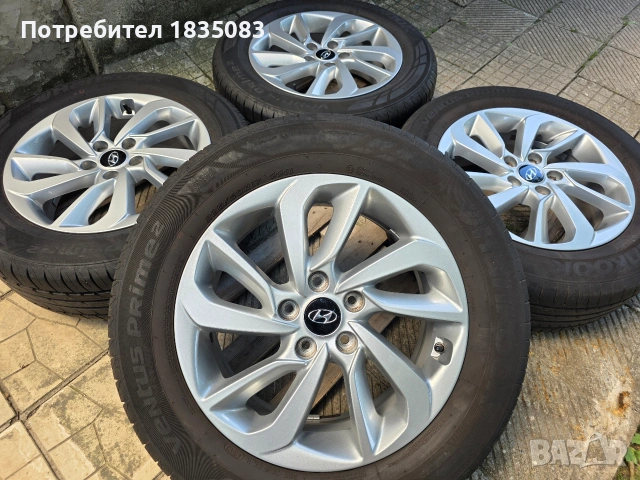 Лети джанти 17ки 5х112 Hyundai + летни гуми 225/60/17 Hankook