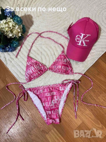 Calvin Klein Дамски Розов Бански С 2 Части👙Дамски Бански С Две Части Келвин Клайн Код VivaModa30