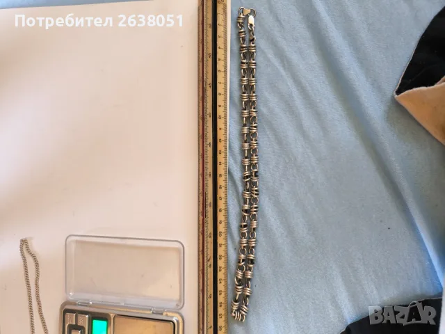 Сребърен синджир , снимка 2 - Колиета, медальони, синджири - 55494812