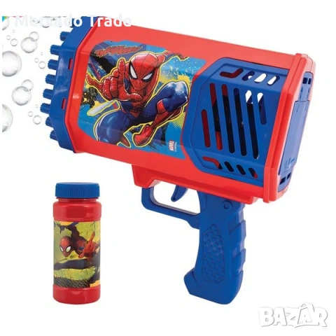 Пистолет за сапунени балончета за деца Spiderman, Червен - Син
