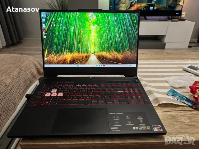 Геймърски лаптоп Asus TUF Ryzen 7 6800,16gb ddr5, RTX 3060 6gb ddr6, 1tb nvme, 2k 165hz дисплей, снимка 3 - Лаптопи за игри - 54704571