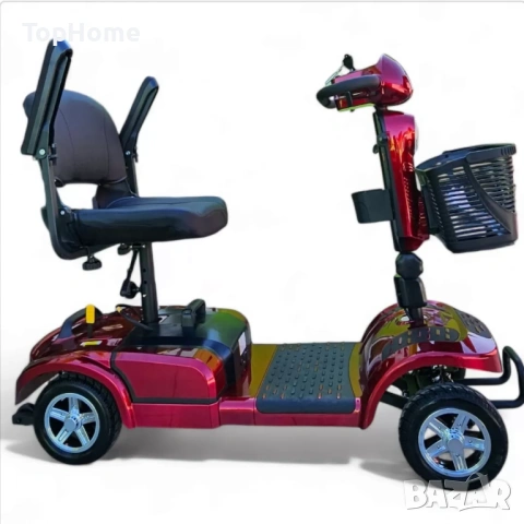 Инвалидна Електрческа Четириколка 350W (сваляема батерия) ЧЕРВЕНА, снимка 2 - Мотоциклети и мототехника - 54119927