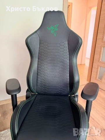 Гейминг стол Razer - Iskur X, черен/зелен, снимка 3 - Столове - 54918374