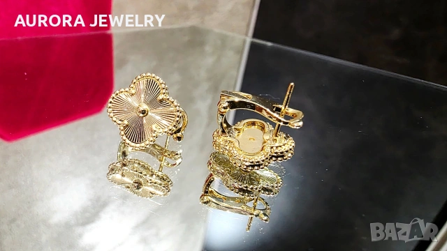 Van Cleef & Arpels VCA Gold Clear Vintage Alhambra Clips Clover Дамски Обеци, снимка 2 - Обеци - 54603212