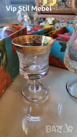 Италиански кристални чаши Murano Medici , снимка 2 - Чаши - 55388137