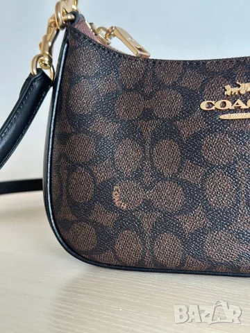 Coach Teri Shoulder Bag Signature Canvas – Walnut / Black, снимка 6 - Чанти - 55416381