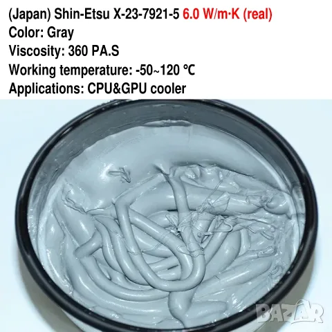 (Japan) Shin-Etsu X-23-7921-5 6.0 W/m·K термо паста процесор, ултра ниско термично съпротивление