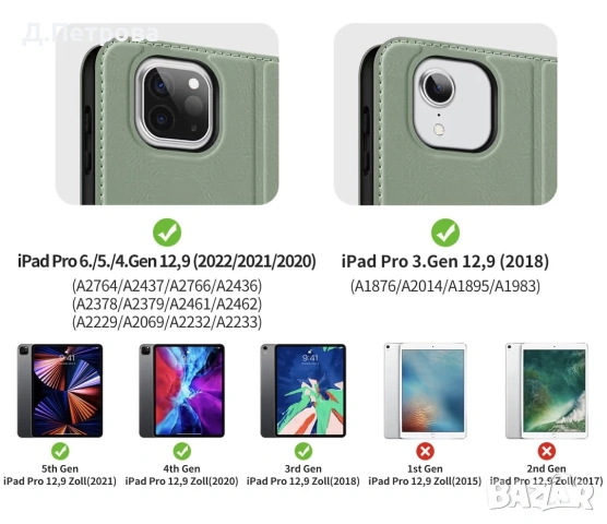 HOLIMET Калъф за iPad Pro 12.9” (2018–2022) , снимка 3 - Таблети - 55226490