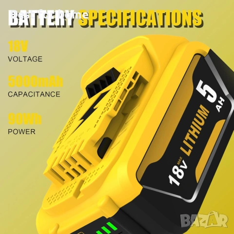 2X DCB184 Резервна батерия за Dewalt 18V 5000mAh за батерия Dewalt 1 бр- 29 , 2 бр- 51, снимка 2 - Други инструменти - 54607216