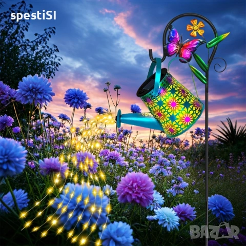 Соларна лампа за градина Лейка с LED светлини и стойка - КОД 4978