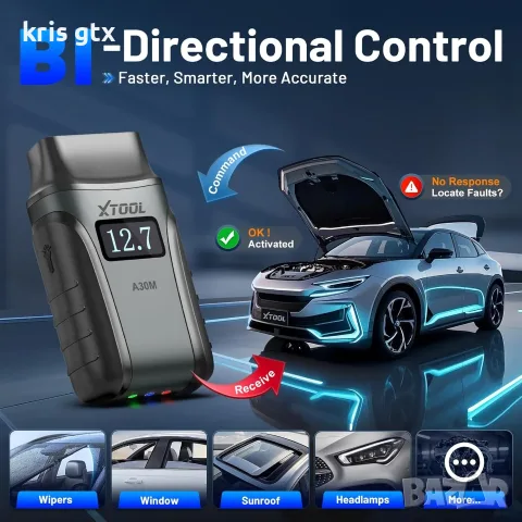 XTOOL AnyScan A30М – Професионална OBD 2 безжична автомобилна диагностика Двупосочен тест, снимка 2 - Аксесоари и консумативи - 55316910