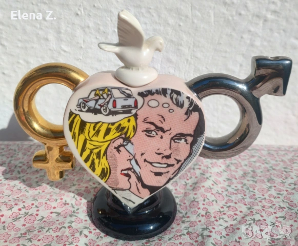Рядък чайник Valentine Heart, Pop Art на Paul Cardew